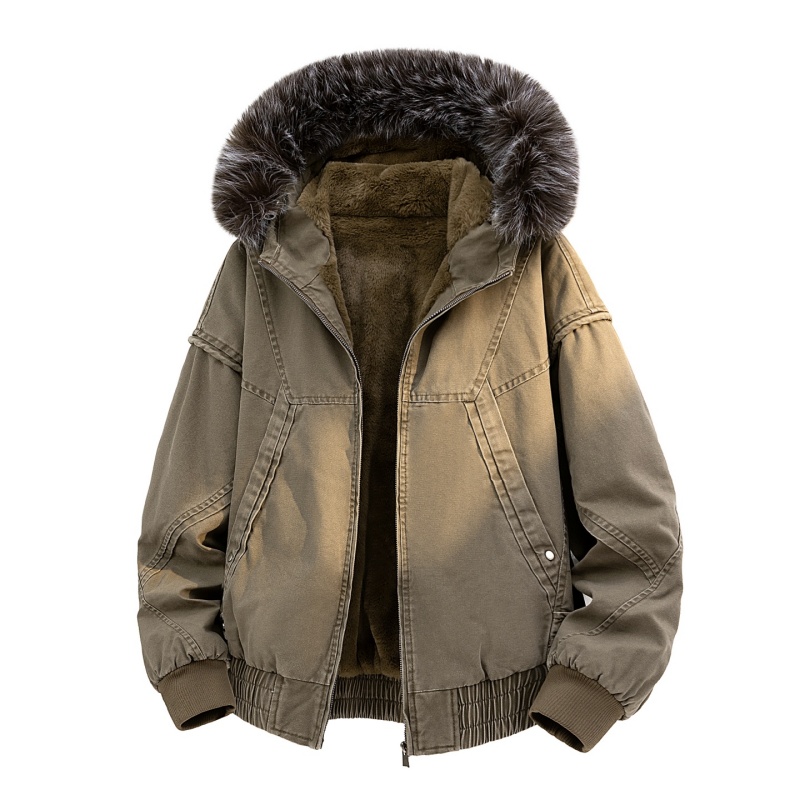Women Streetwear Brand - High-end Fur Collar Hooded Parkas Y2k