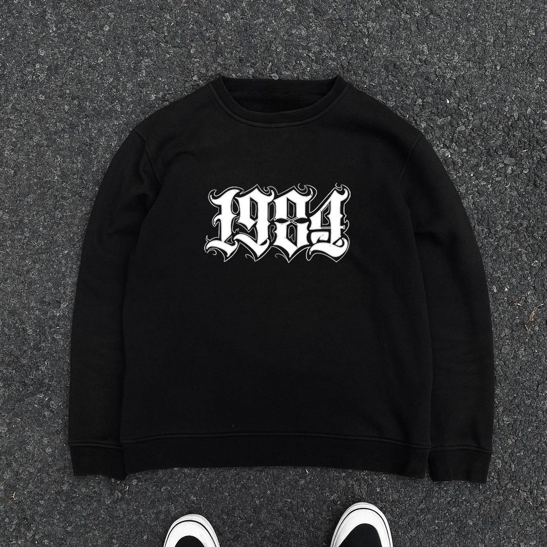 Women Streetwear Brand - 1984 Printing Loose Large Size Crew