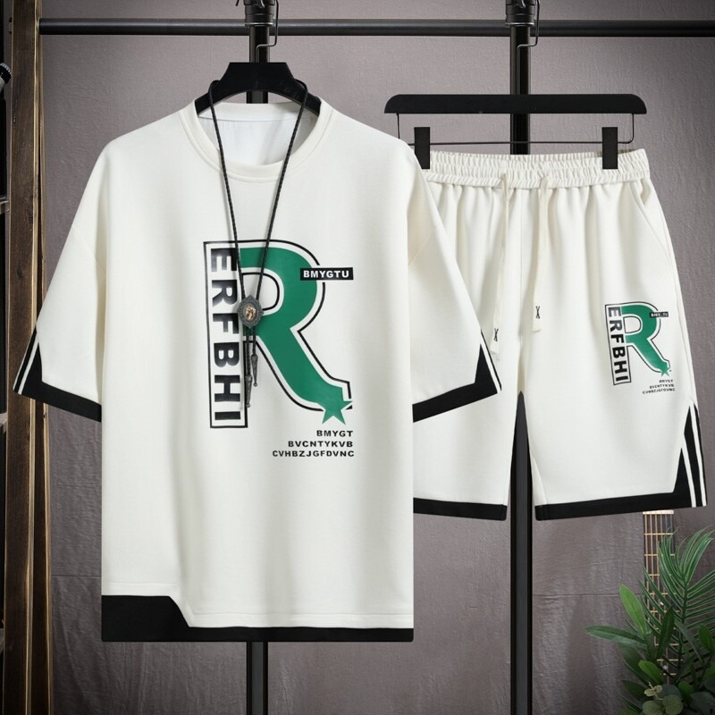 Urban Streetwear Brand - Ice Silk Casual T-Shirt Set for